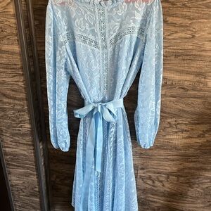 Elegant Blue Lace Dress